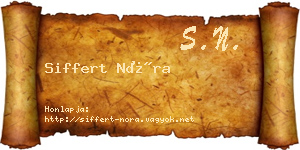 Siffert Nóra névjegykártya