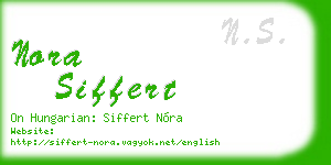 nora siffert business card