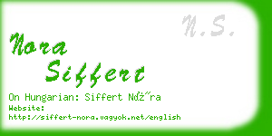 nora siffert business card